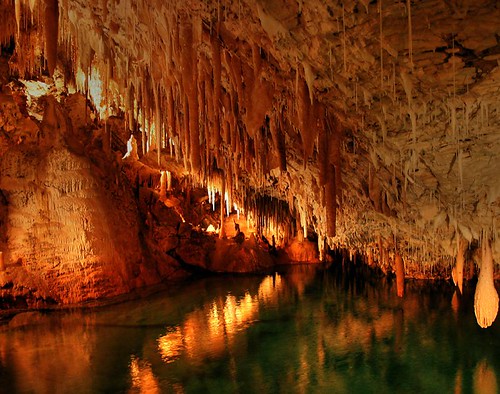 Limestone karst cave formations